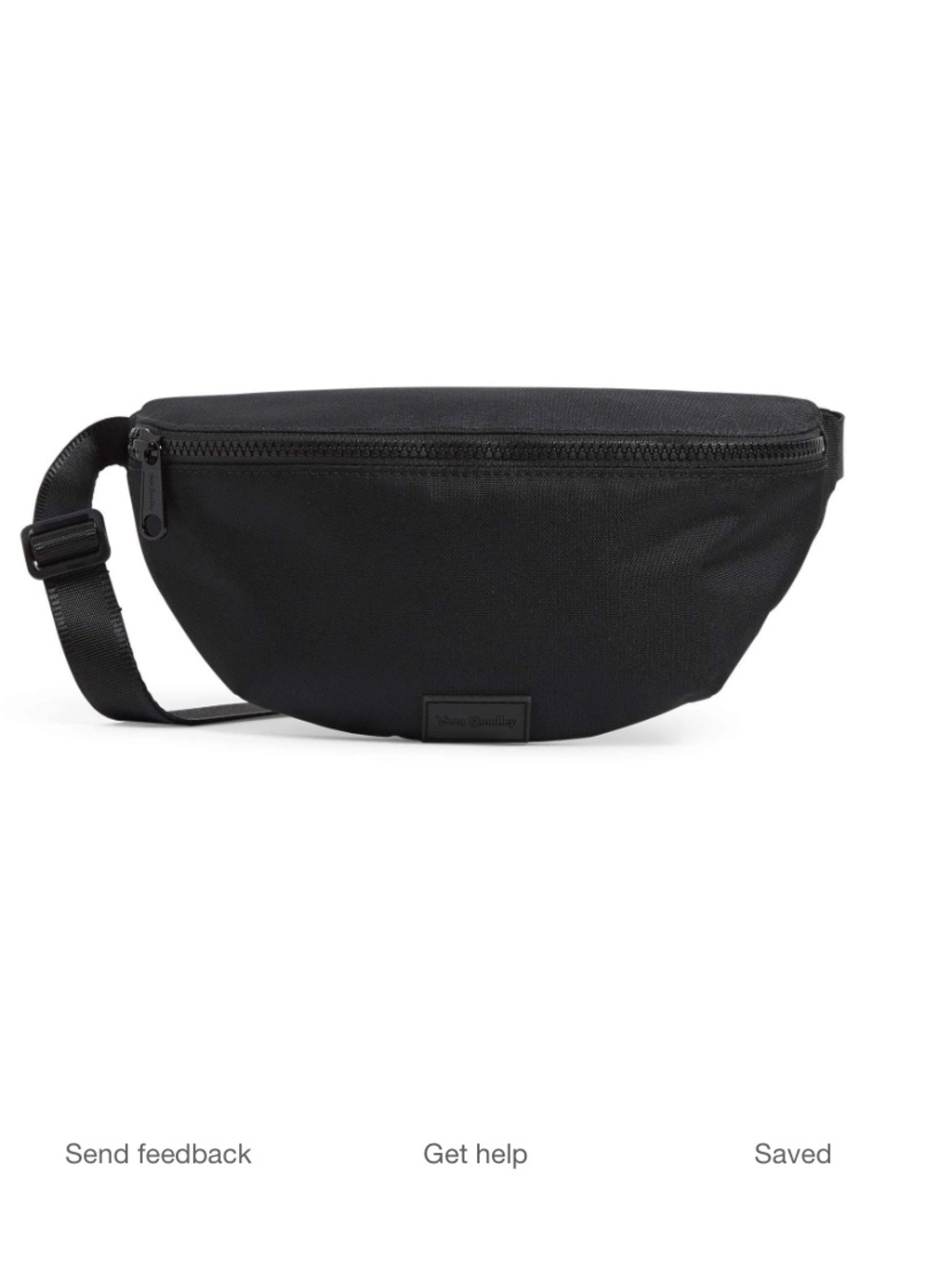 Vera Bradley Black Reactive RFID Crossbody Belt Bag NWT